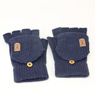 Knitting Thick Winter Indoor Hand Warmers and Screen Touch Half Finger Gloves