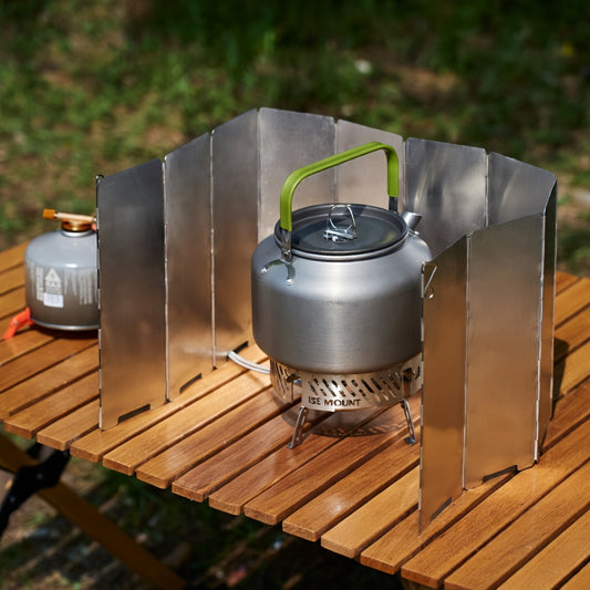 ISE MOUNT Aluminum Camping Windshield Foldable Stove Wind Shield Kit