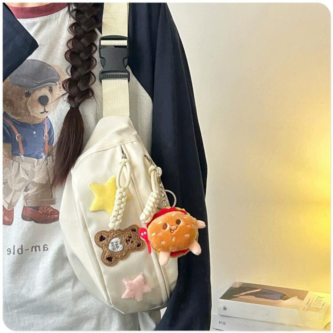Lightweight Crossbody Bag , Shoulder Waist Bag with Pendant