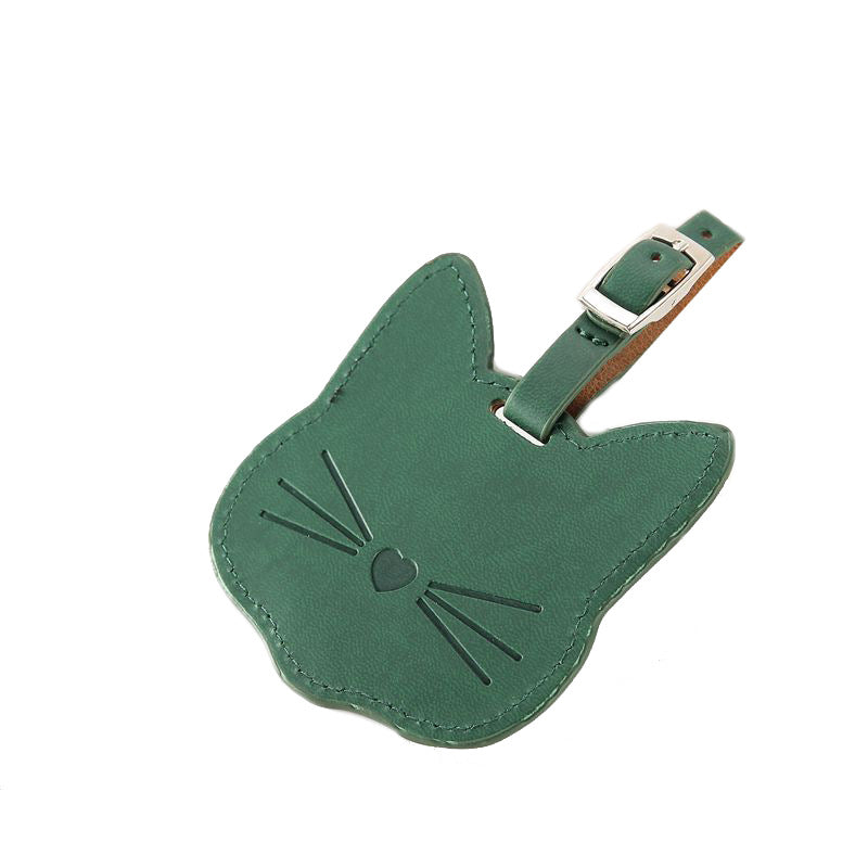 Kitty Cat PU Leather luggage tag for Travel