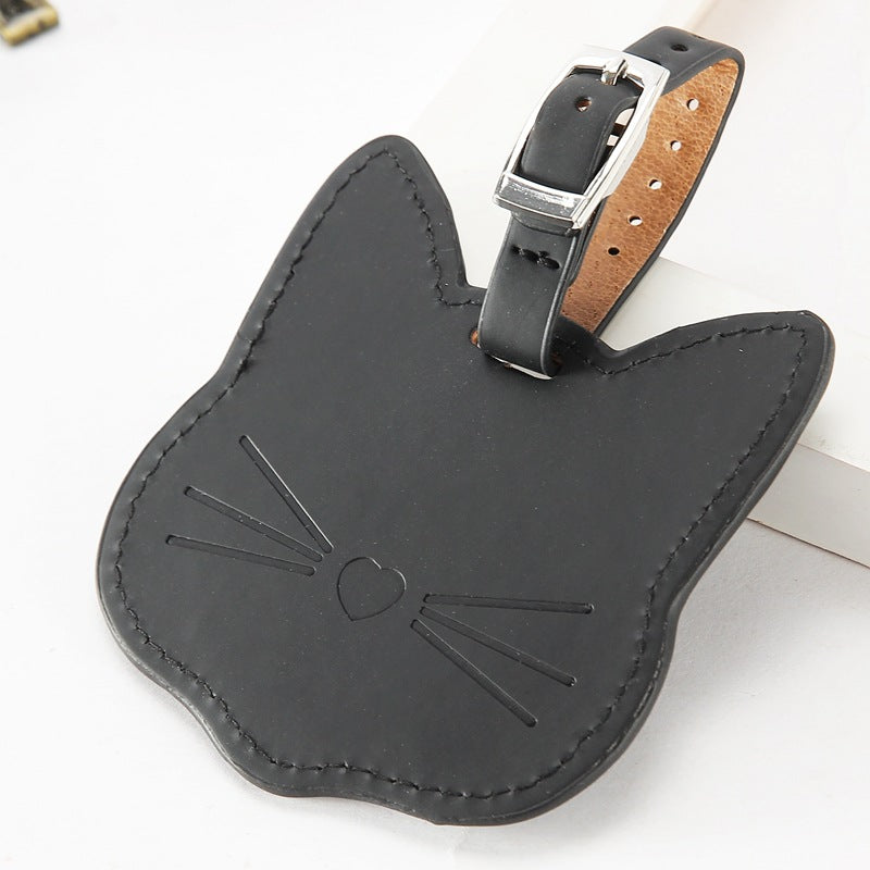 Kitty Cat PU Leather luggage tag for Travel