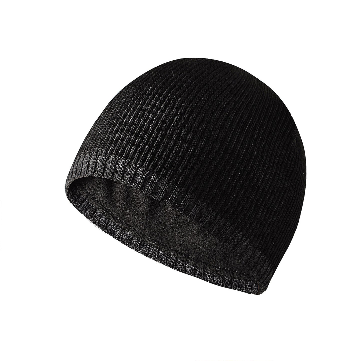Two-color straight-brimmed knitted outdoor hat for men