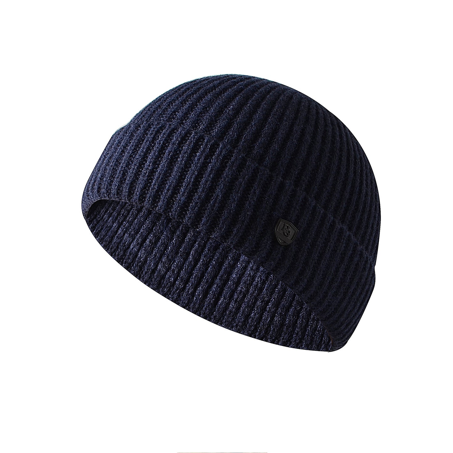 Winter solid color knit hat men's warm beanie hat