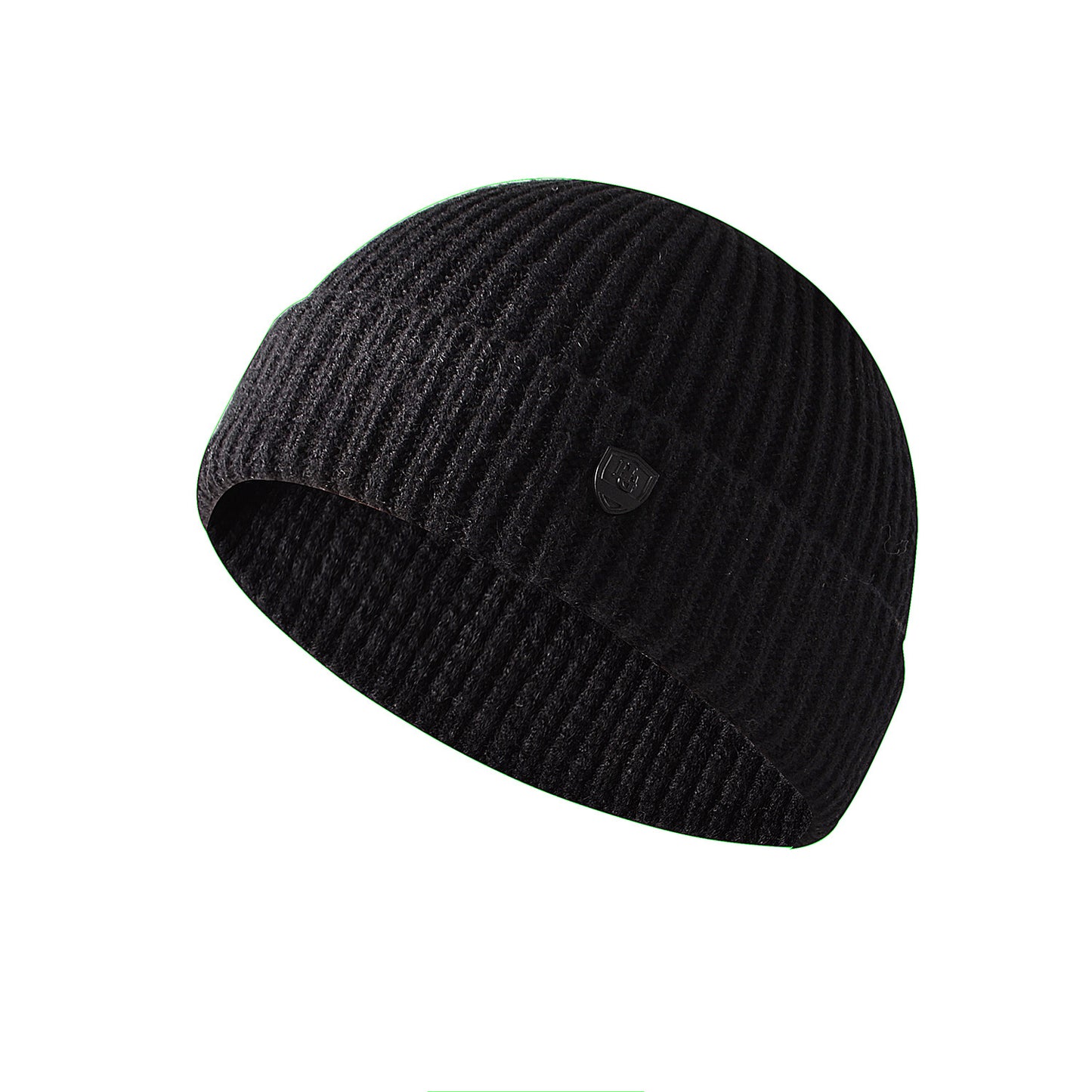 Winter solid color knit hat men's warm beanie hat