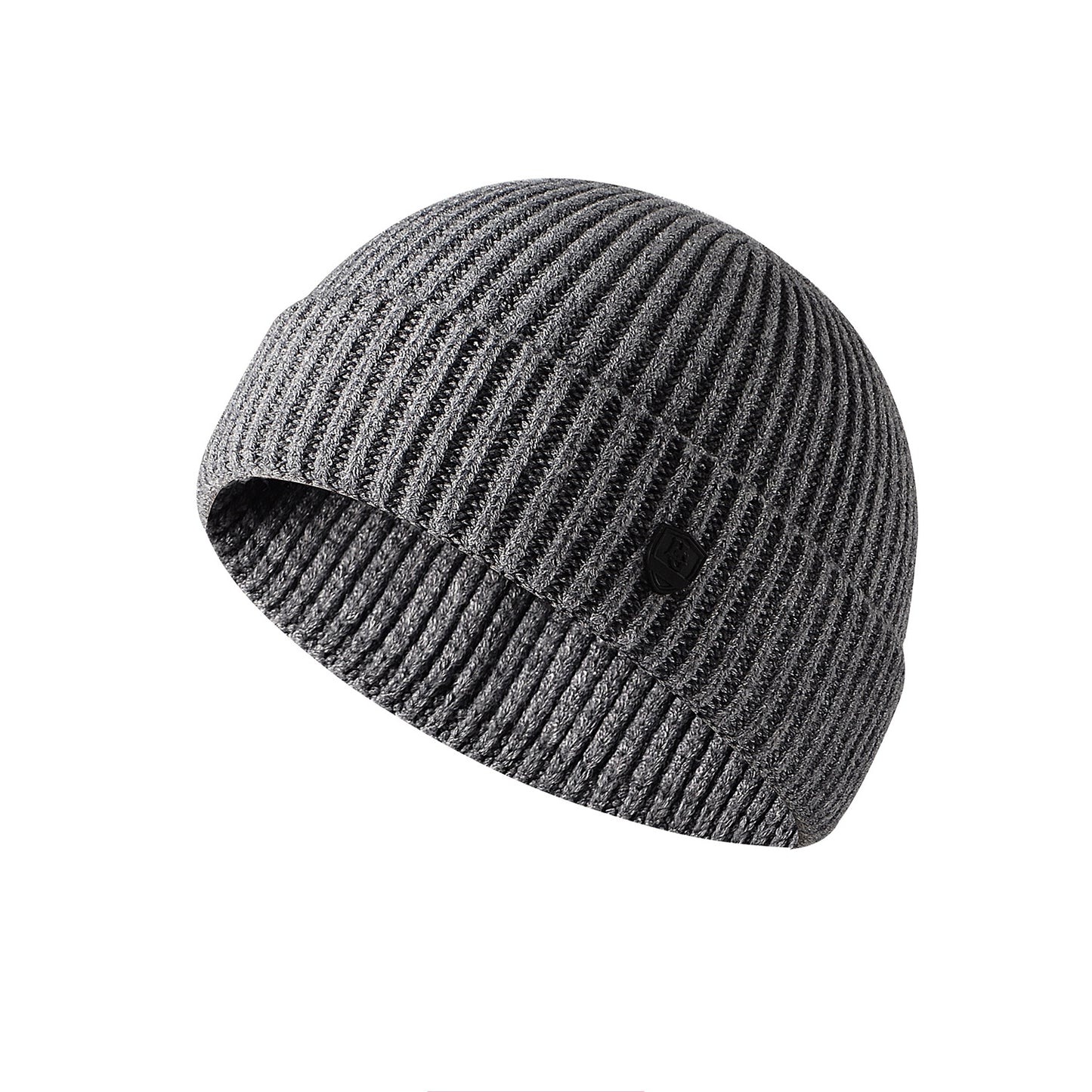 Winter solid color knit hat men's warm beanie hat