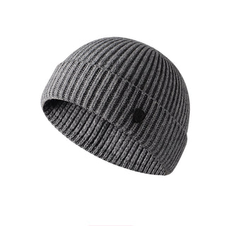 Winter solid color knit hat men's warm beanie hat