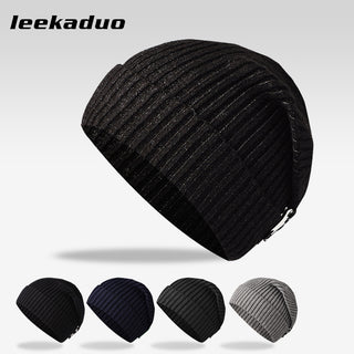 Men's Yarn knit solid color warm beanie  hat