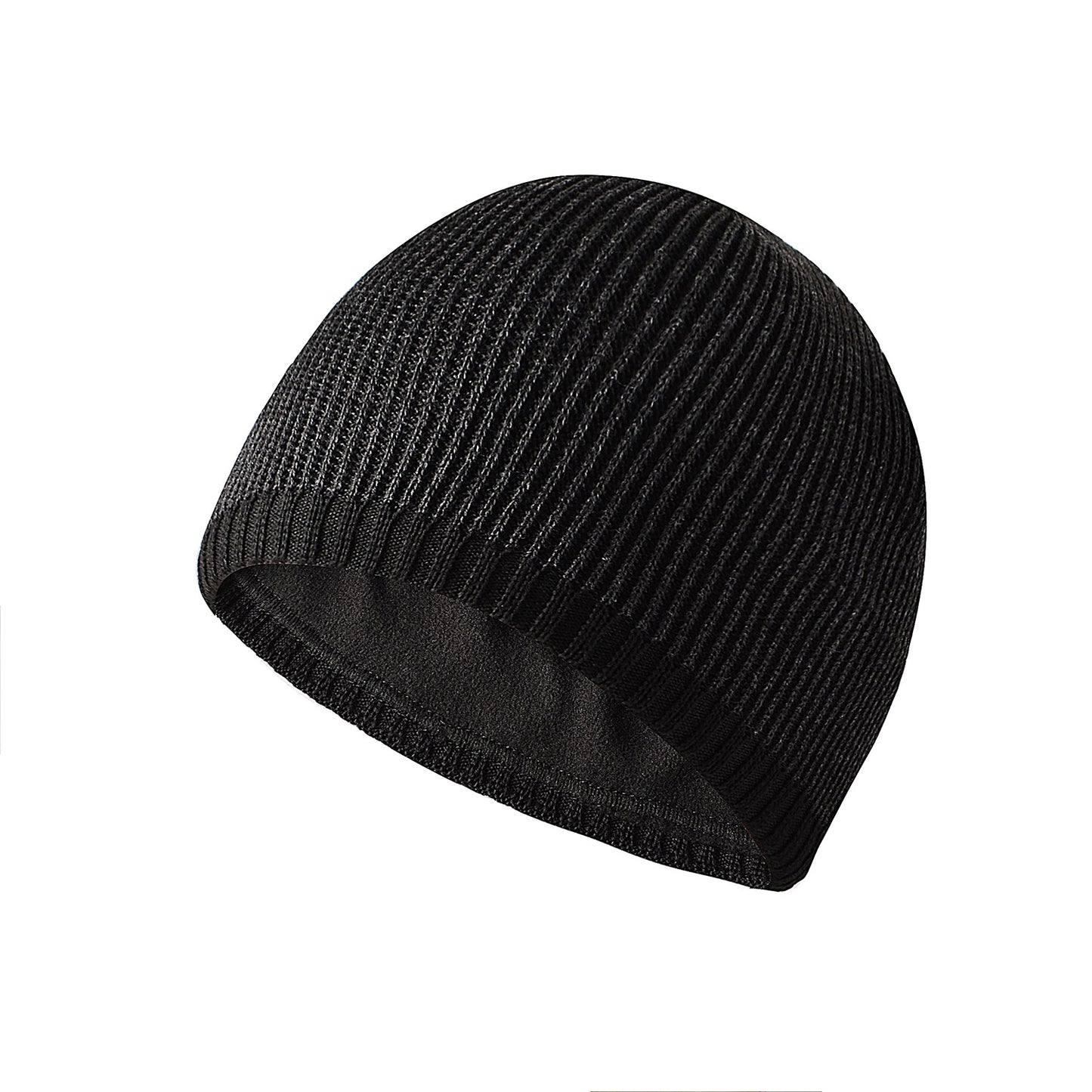 Two-color straight-brimmed knitted outdoor hat for men