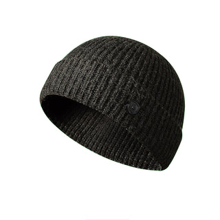 Winter solid color knit hat men's warm beanie hat