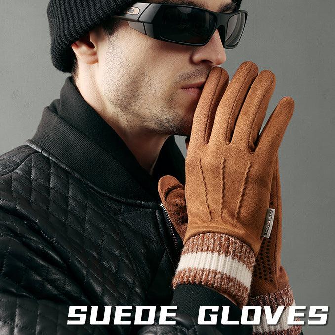Winter Outdoor Anti Slip inside Wool Suede Made Winter Gloves