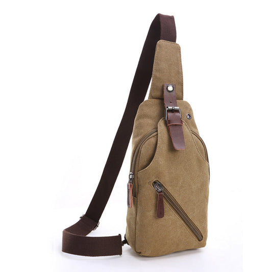 Mens Canvas Crossbody Chest Shoulder Messenger Bag