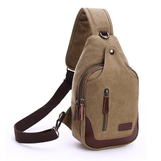 Mens Canvas Crossbody Chest Shoulder Bag