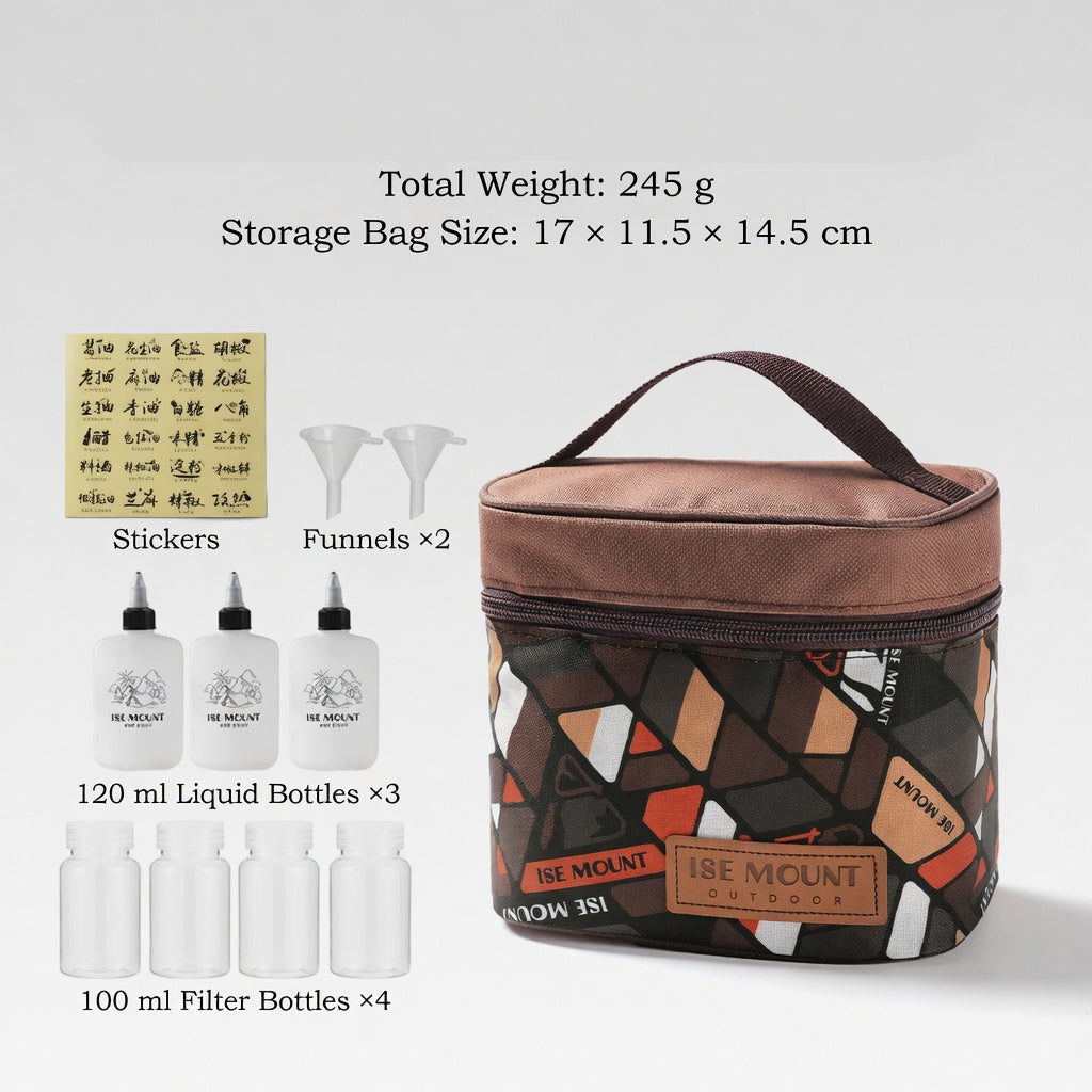 Compact Travel Organizer Bag Set Seven Piece Storage Handheld Cosmetic