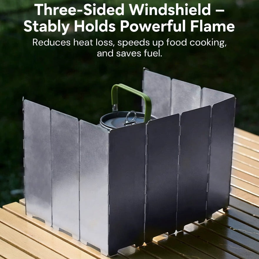 ISE MOUNT Aluminum Camping Windshield Foldable Stove Wind Shield Kit