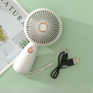 Small handheld fan with LED portable USB rechargeable electric fan