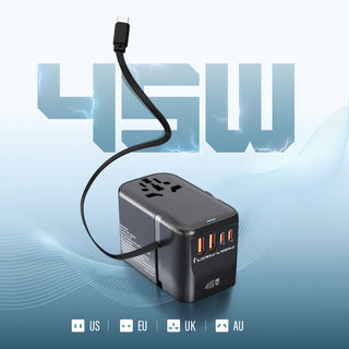 Global gallium nitride 45W multi-fast charging travel plug