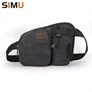 Outdoor Canvas Waist Bag with Bottle Holder Running Cycling Crossbody