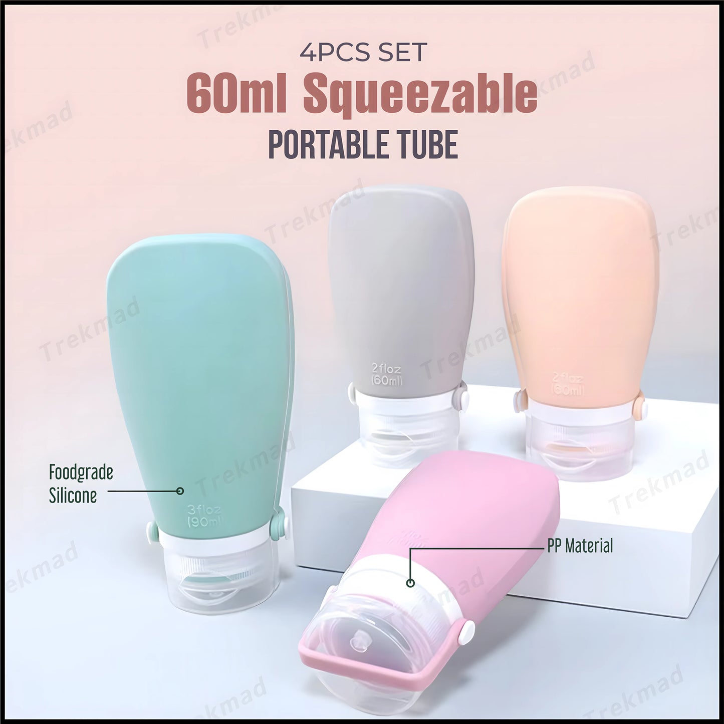 Squeezable Portable Silicone Tube for Travel