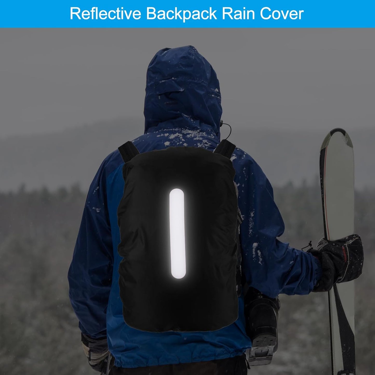 ব্যাকপ্যাকের জন্য জলরোধী প্রতিফলক ধুলো এবং বৃষ্টির আবরণ 