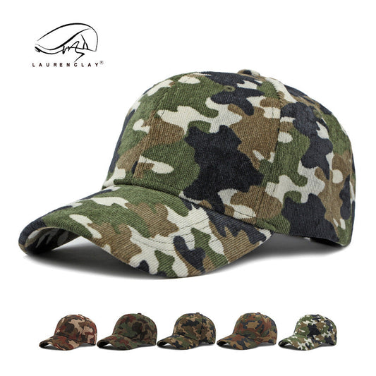 New hard top corduroy camouflage baseball cap