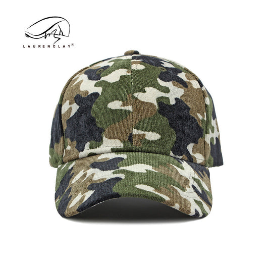 New hard top corduroy camouflage baseball cap
