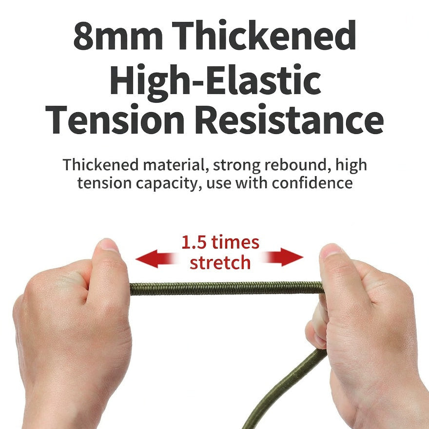 ISE MOUNT 8mm Elastic Camping Strap Luggage Tent Rack Hook