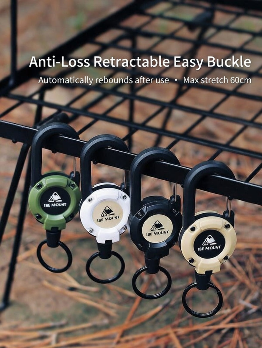 ISE MOUNT Tactical Retractable Steel Wire Keychain Anti-Lost Outdoor Gear