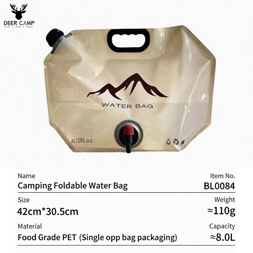 Portable Foldable Camping Water Bag with Tap for Outdoor Hydration