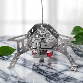 Portable Three Head Camping Stove Windproof Stainless Steel Burner Edition