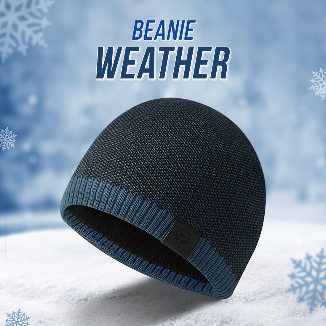 New knitted men's warm winter beanie hat