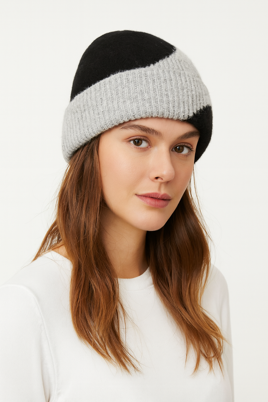 Winter Outdoor Warm Thickened Color-Blocked Wool Knit Beanie