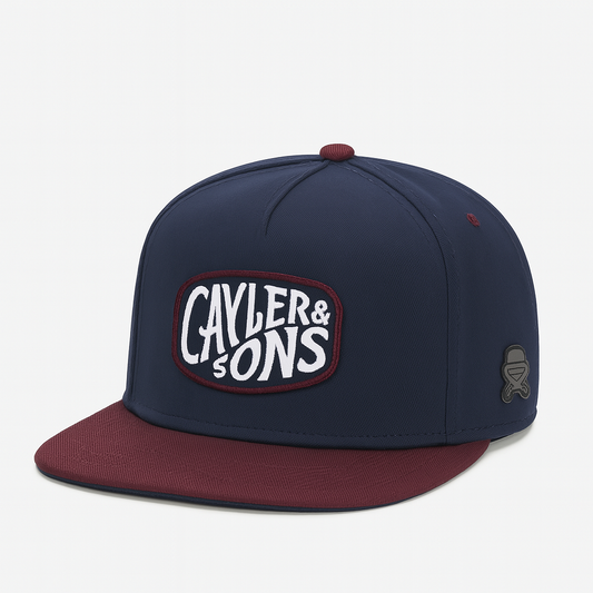 Dual Tone Classic Snapback Hat with Premium Embroidered Front Panel Logo