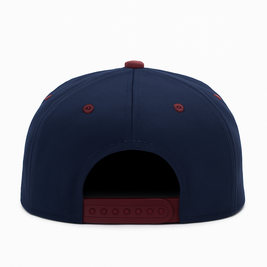 Dual Tone Classic Snapback Hat with Premium Embroidered Front Panel Logo