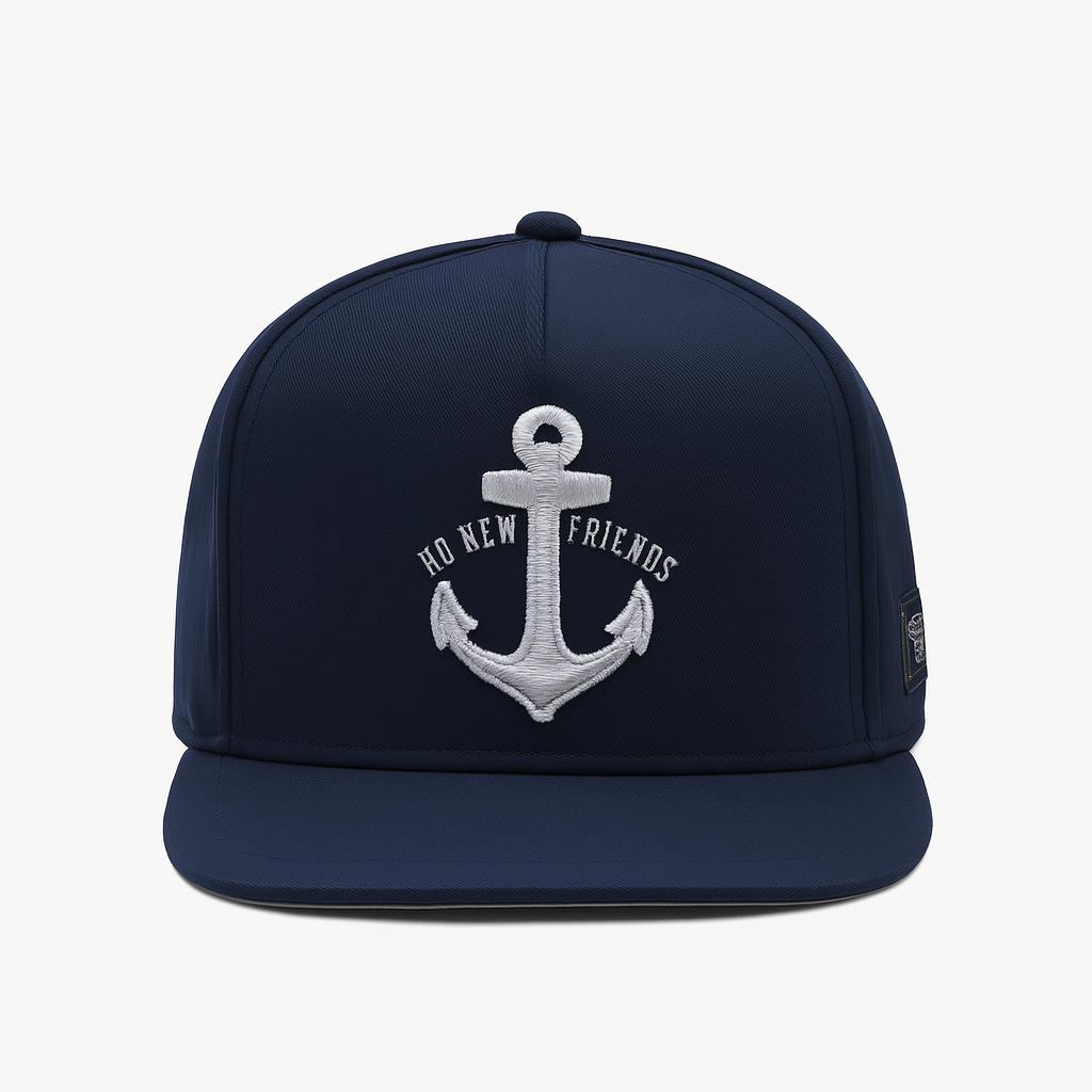Embroidered Anchor Patch Snapback Cap