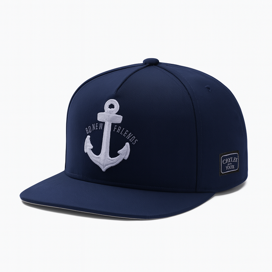 Embroidered Anchor Patch Snapback Cap