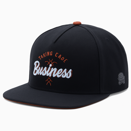 Flat Brim Streetwear Embroidered Front Snapback Cap