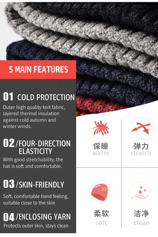 Embroidered cuffed bowler outdoor woolen knit hat