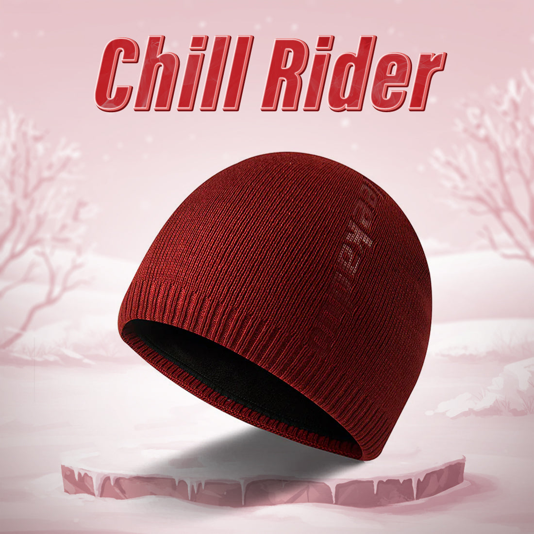 Embossed knitted fleece warm woolen winter riding hat