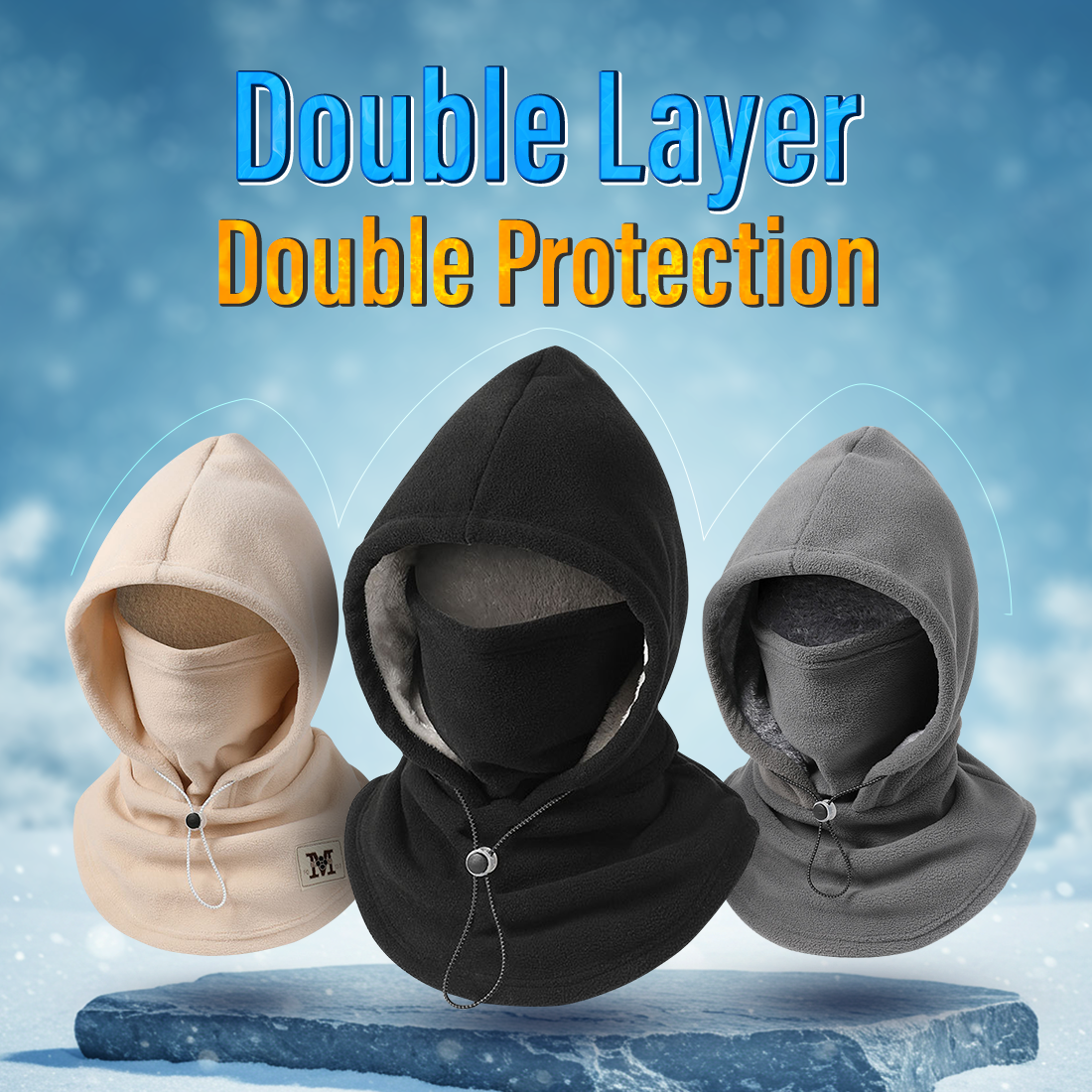 শরৎ এবং শীতের উষ্ণ মখমলের ঘন কান এবং ঘাড়ের টুপি