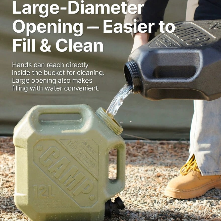 ISE MOUNT 12L Outdoor Water Bucket Faucet Double Handle Set