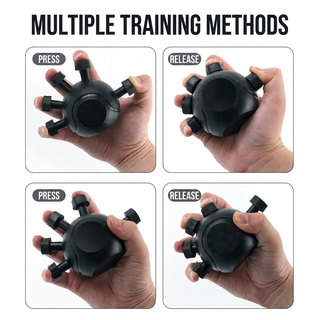 Five-Finger Finger Strengthener Grip Ball Hand Exerciser Black