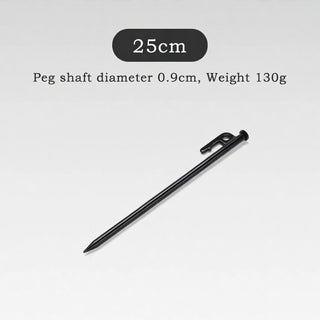 Heavy Duty Black Steel Tent Stakes Pegs Camping Shelter Anchor
