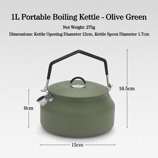 ISE MOUNT 1L Stainless Steel Camping Teapot Portable Coffee Kettle