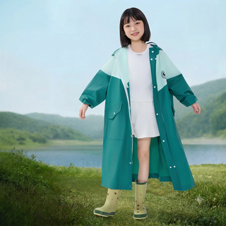 Boys Raincoat With Backpack Slot Waterproof Zipper