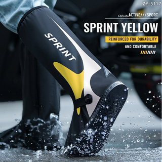 PVC Rain Boots Overshoes Reflective High-Top Waterproof Cycling Blue