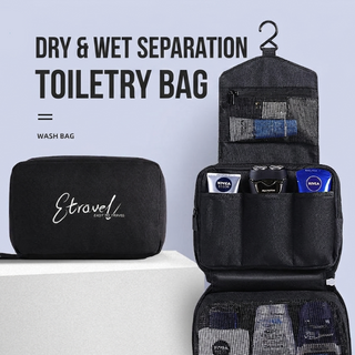 Men's Travel Toiletry Bag with Wet and Dry Separation
