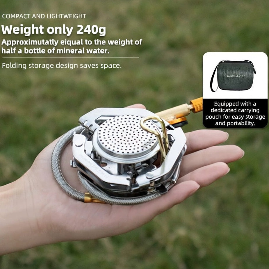 Buerk Portable Outdoor Gas Stove Windproof Pocket Furnace Camping Gear