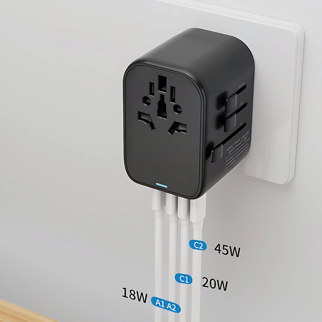 Global gallium nitride 45W multi-fast charging travel plug – Trekmad