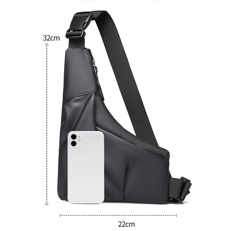Mens Triangle Crossbody Bag Lightweight Waterproof Chest Shoulder Bag