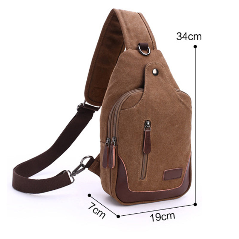Mens Canvas Crossbody Chest Shoulder Bag